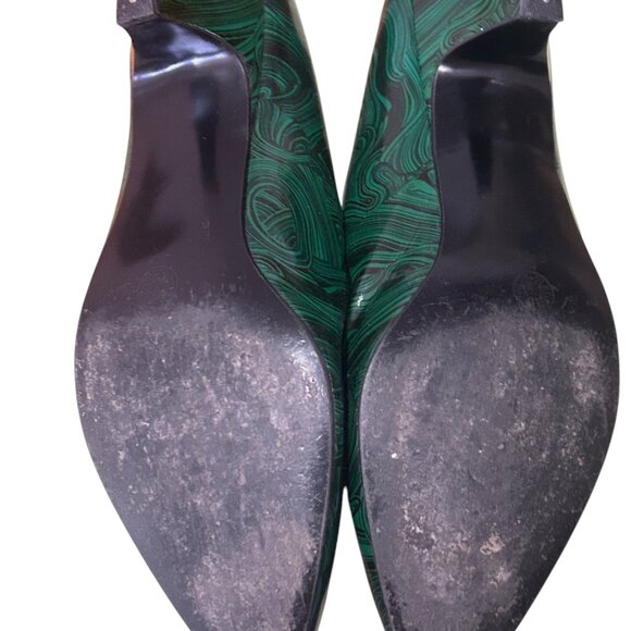 Vintage Patent Leather Malachite Print Pumps - Picture 4 of 4